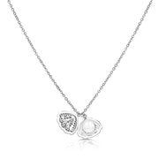 SO SEOUL Ocean The Sea Pearl in Seashell Diamond Simulant Cubic Zirconia Silver/Rose Gold Pendant Necklace